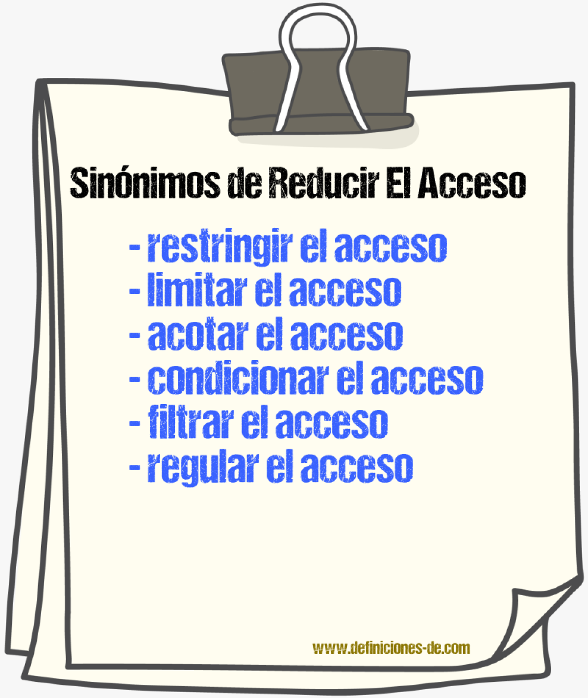Sinónimos de reducir el acceso