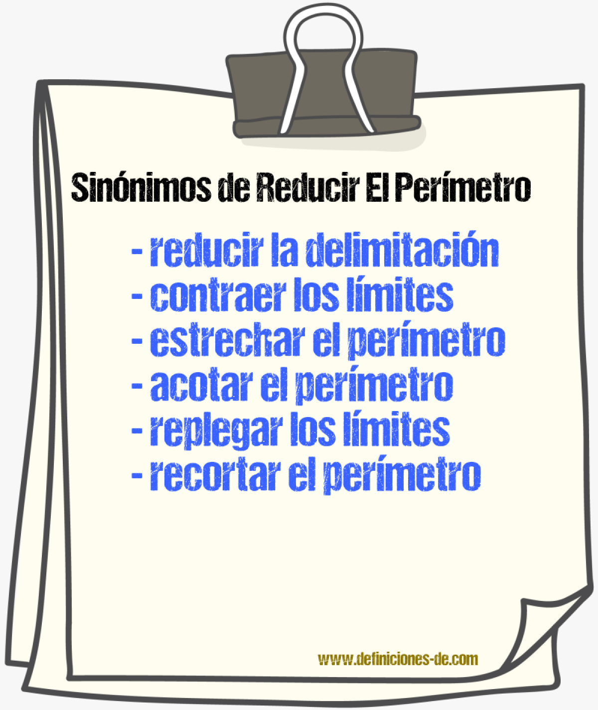 Sinónimos de reducir el perímetro