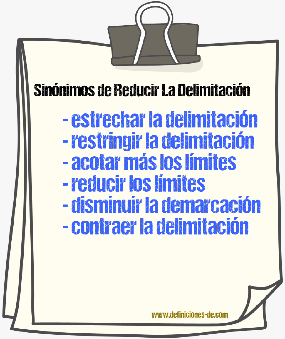 Sinónimos de reducir la delimitación
