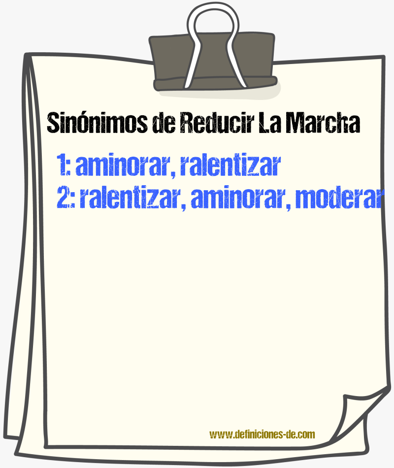 Sinónimos de reducir la marcha