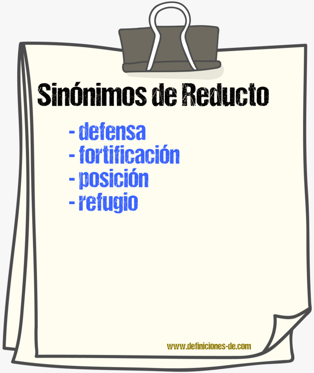 Sinnimos de reducto