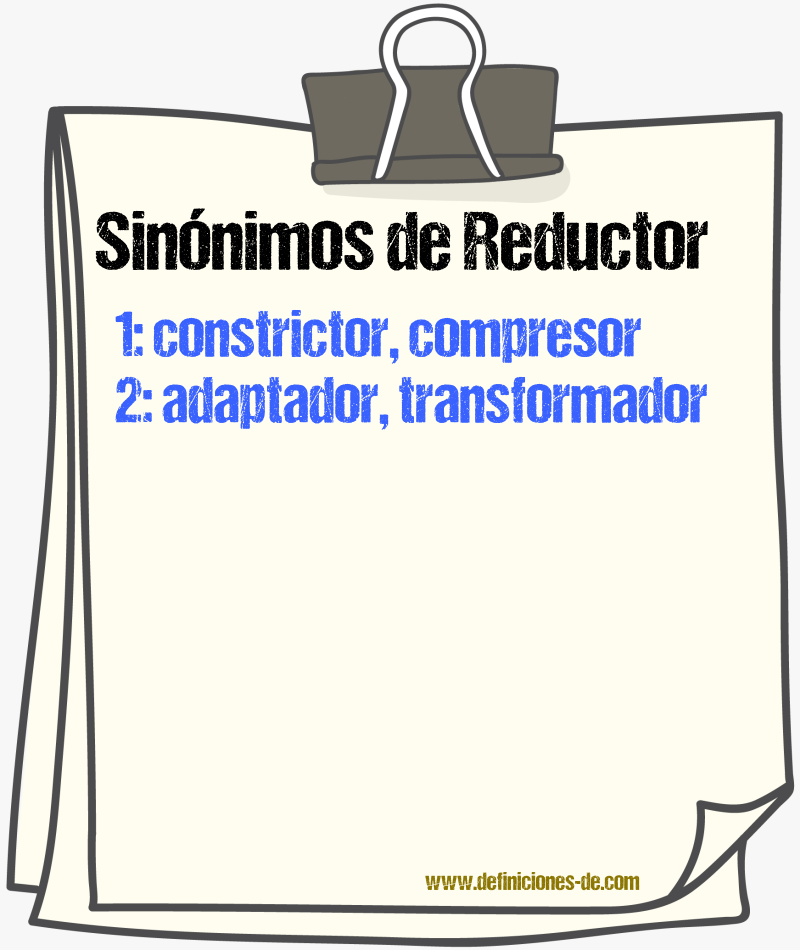 Sinónimos de reductor