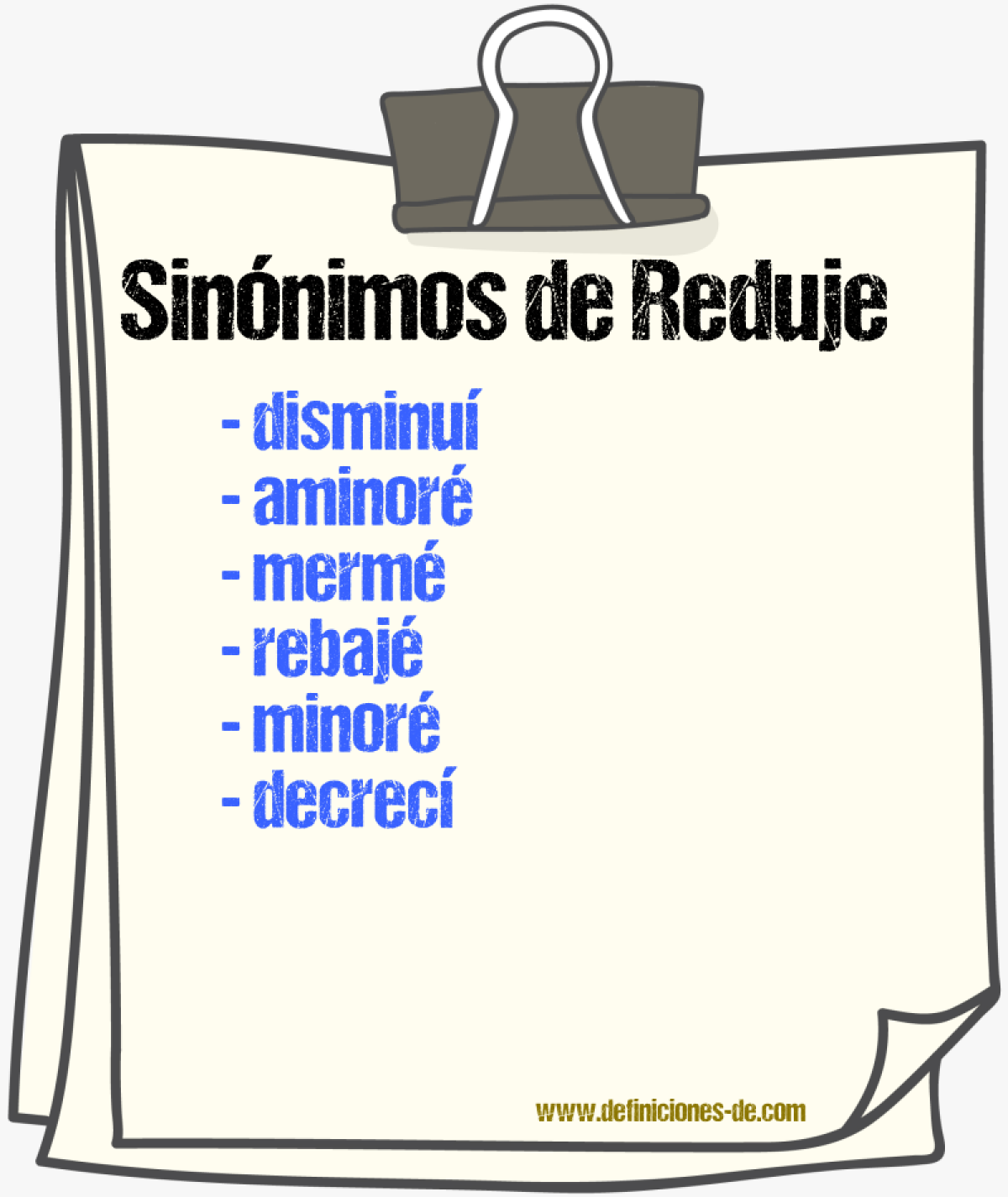 Sinónimos de reduje