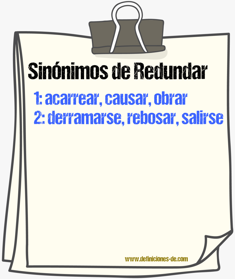 Sinnimos de redundar