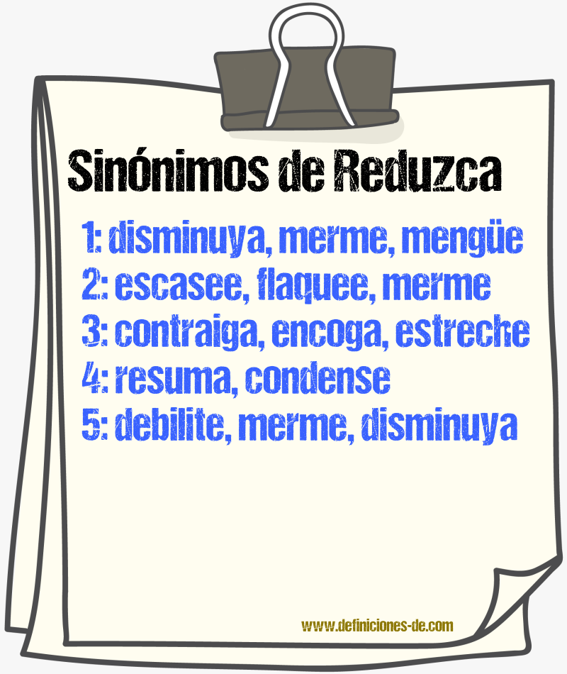 Sinónimos de reduzca