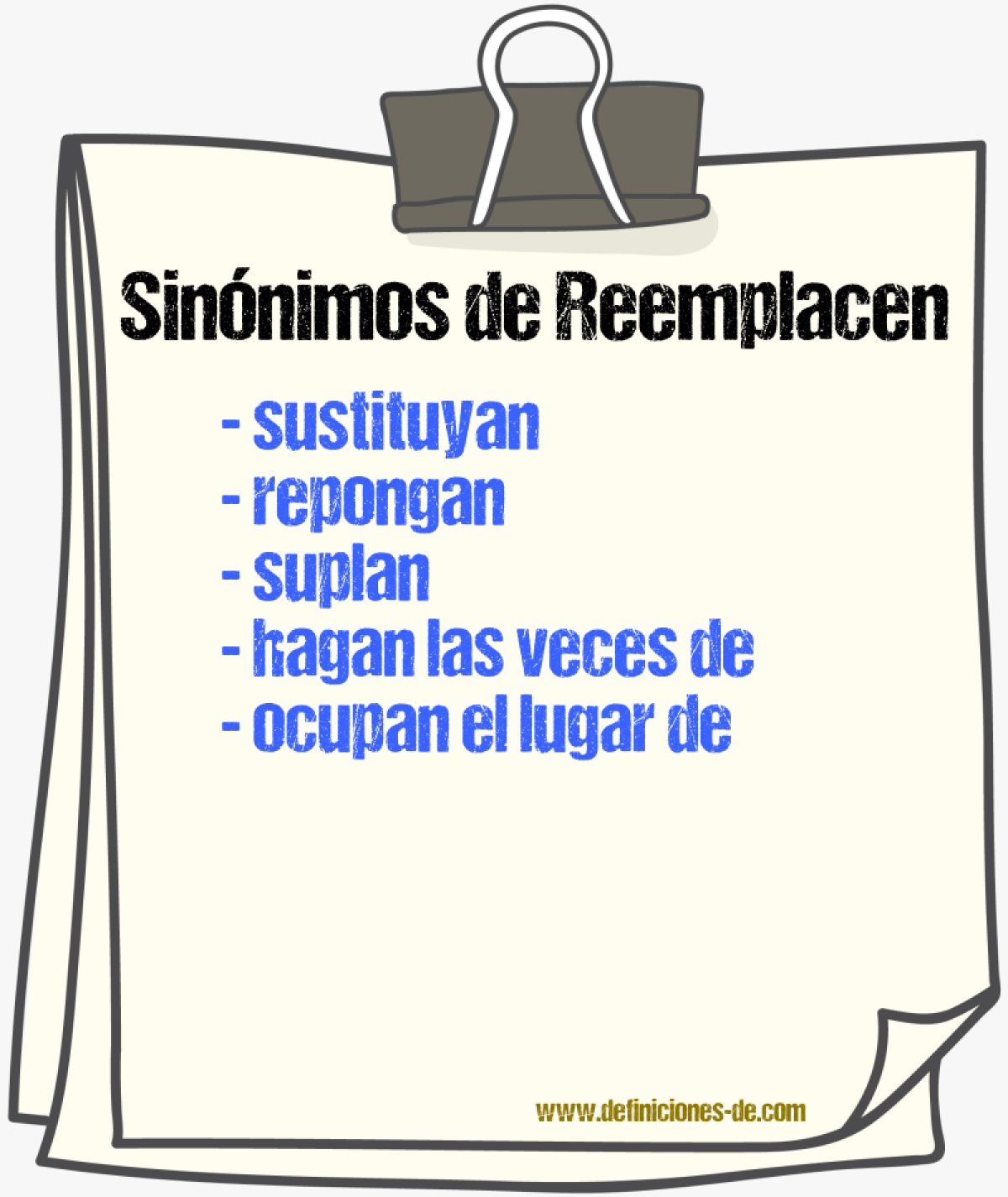 Sinónimos de reemplacen