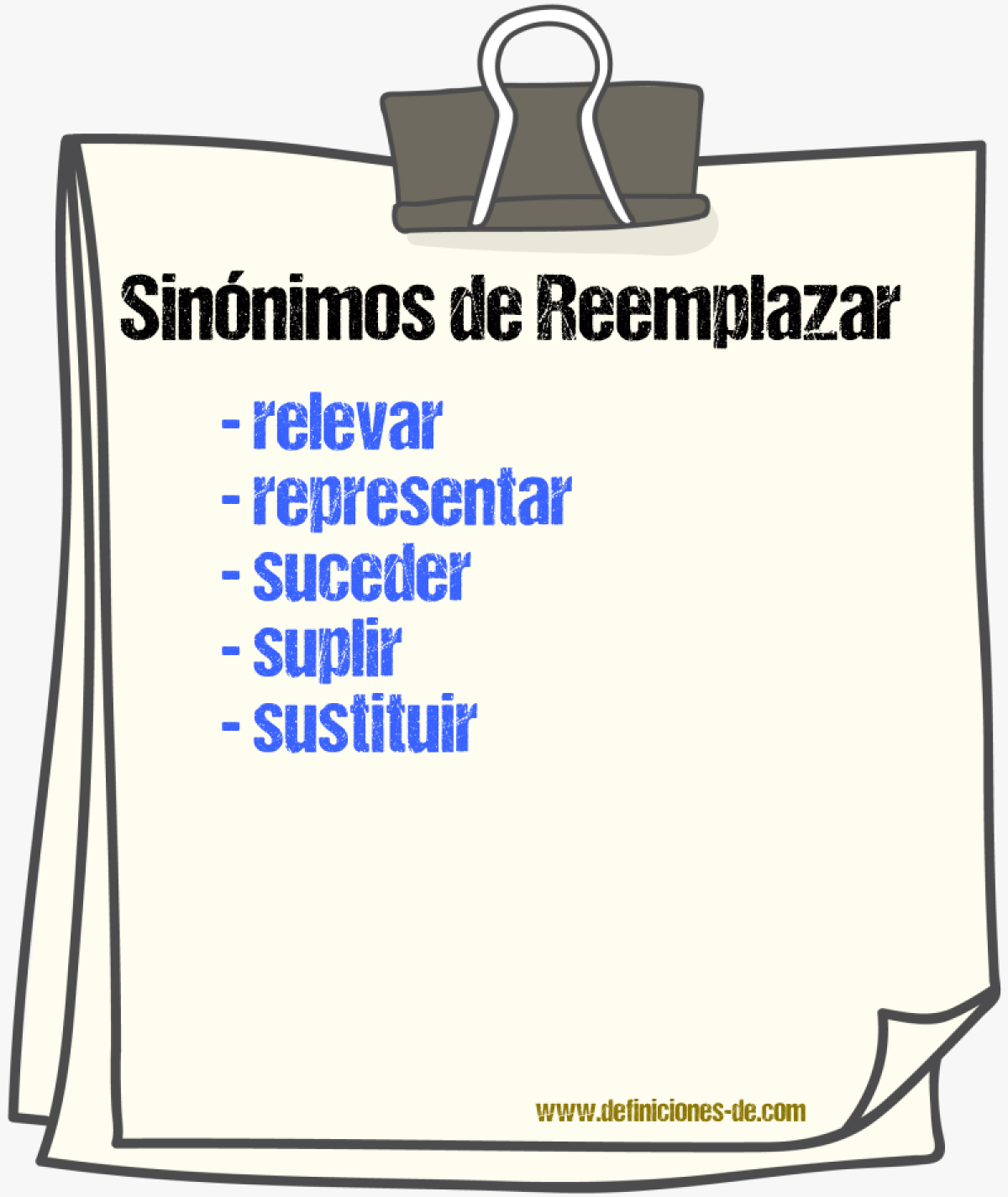 Sinnimos de reemplazar