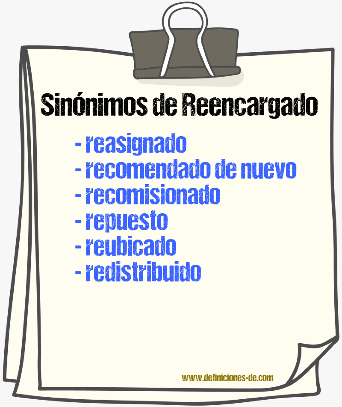 Sinónimos de reencargado