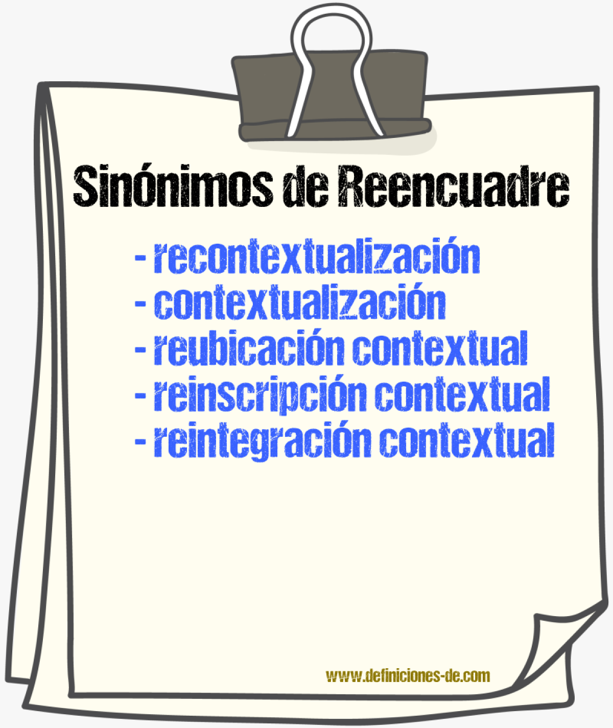 Sinónimos de reencuadre