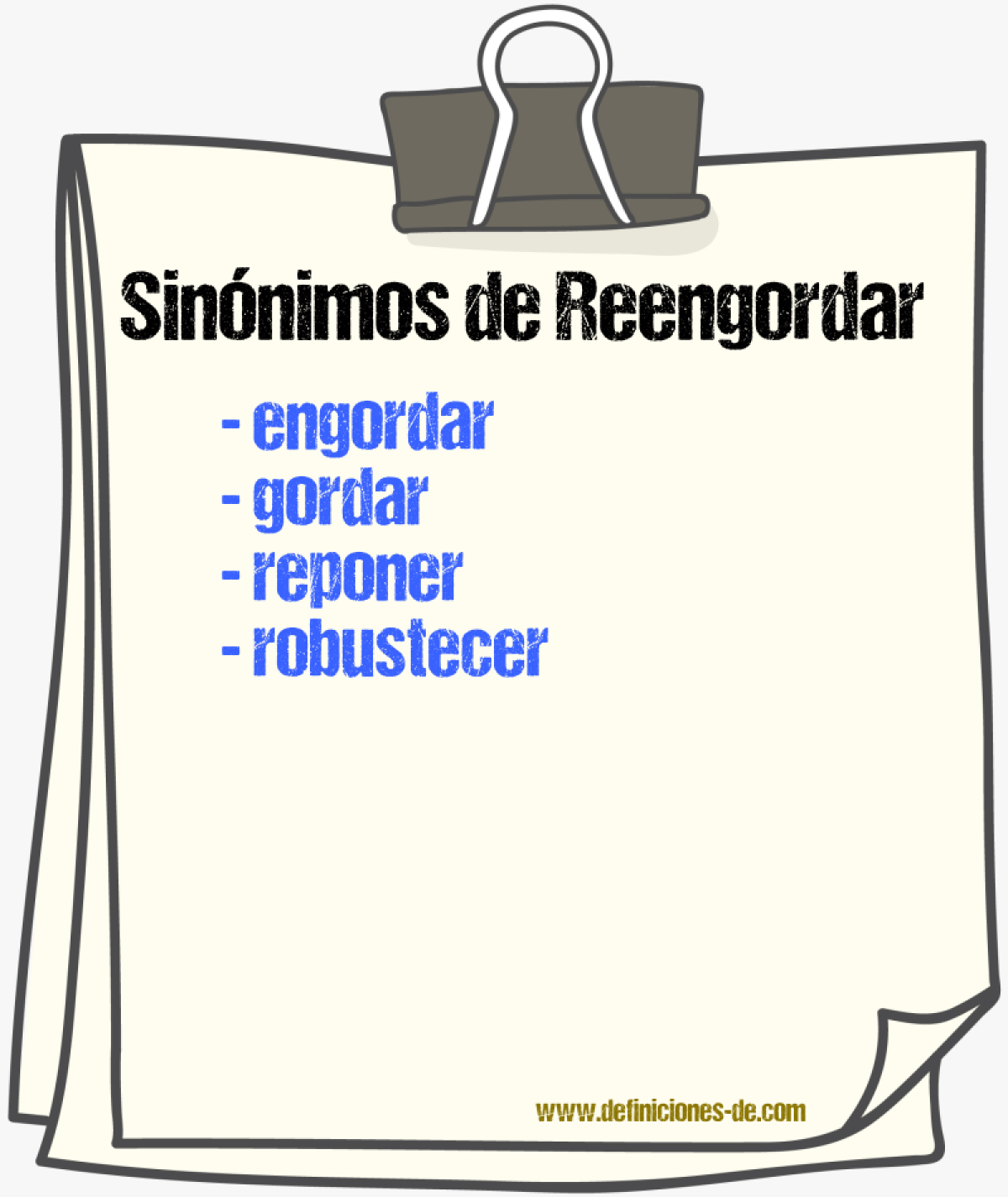 Sinónimos de reengordar