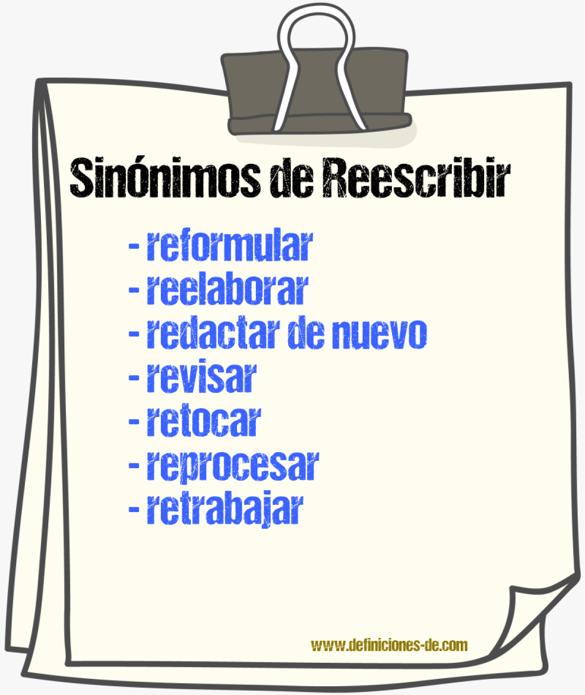 Sinónimos de reescribir