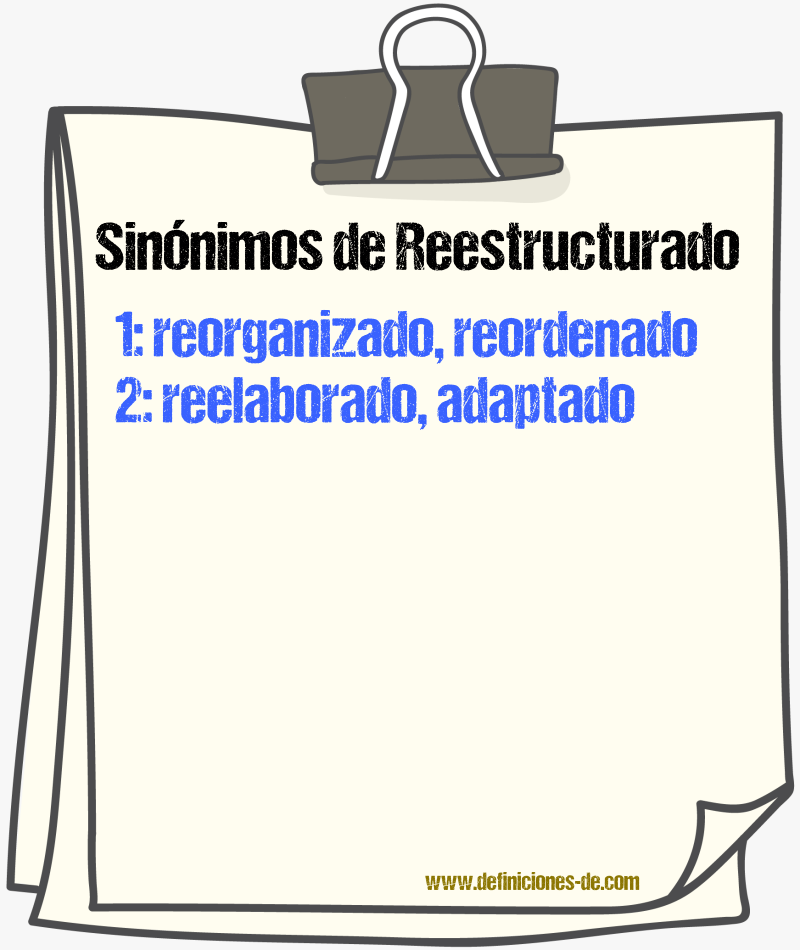 Sinónimos de reestructurado