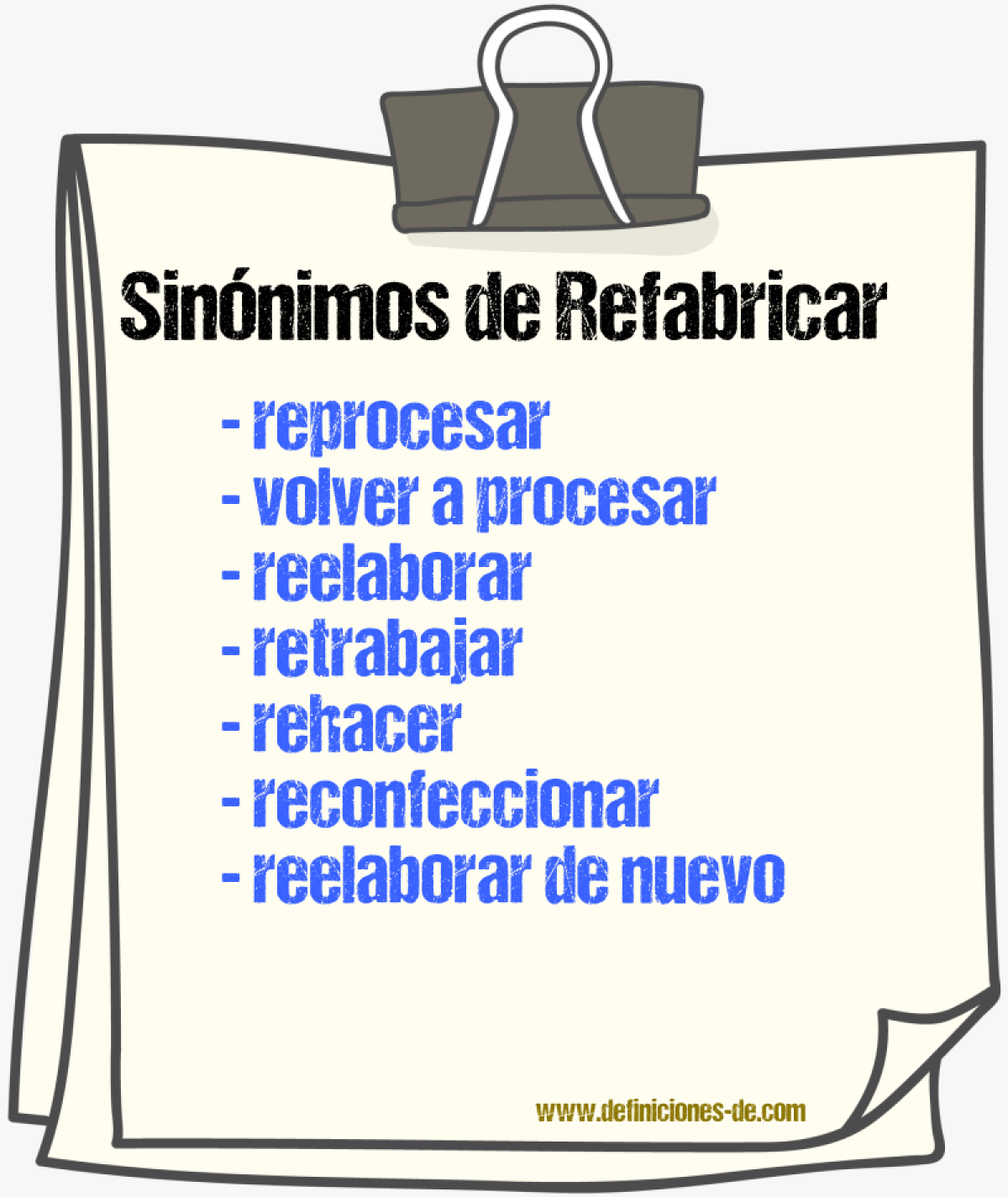 Sinónimos de refabricar