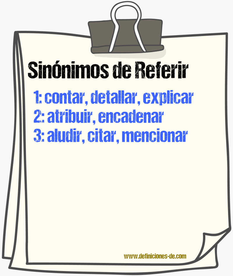 Sinnimos de referir