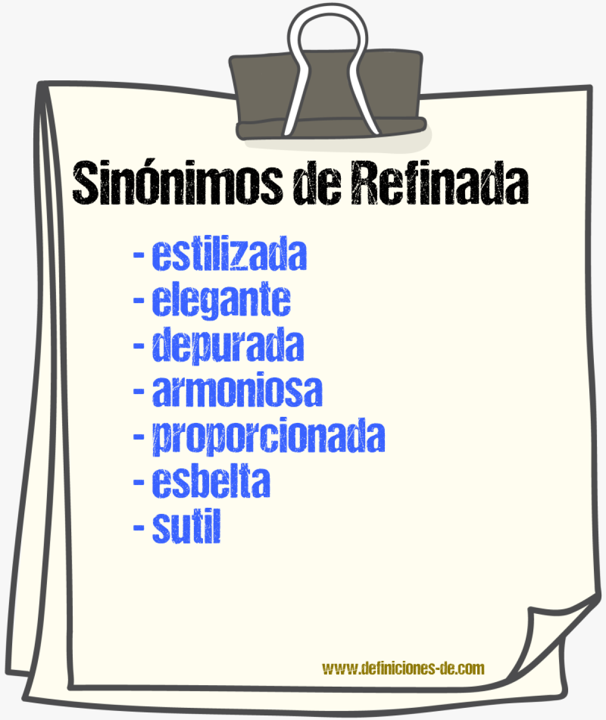 Sinónimos de refinada