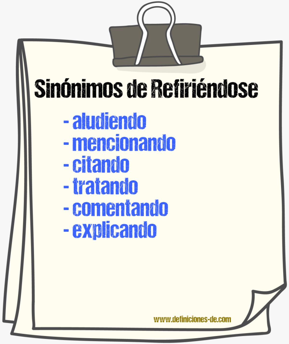 Sinónimos de refiriéndose