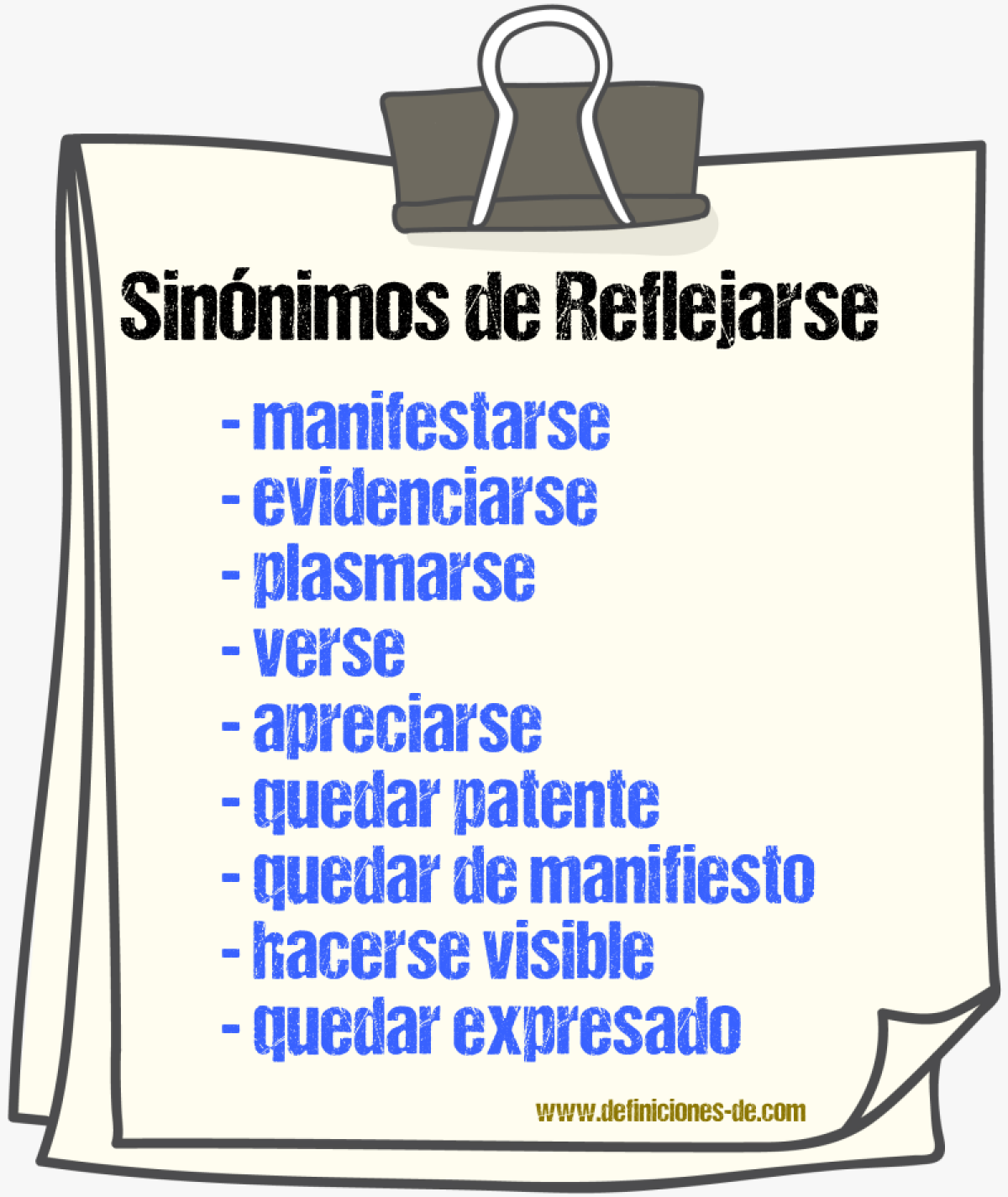Sinónimos de reflejarse