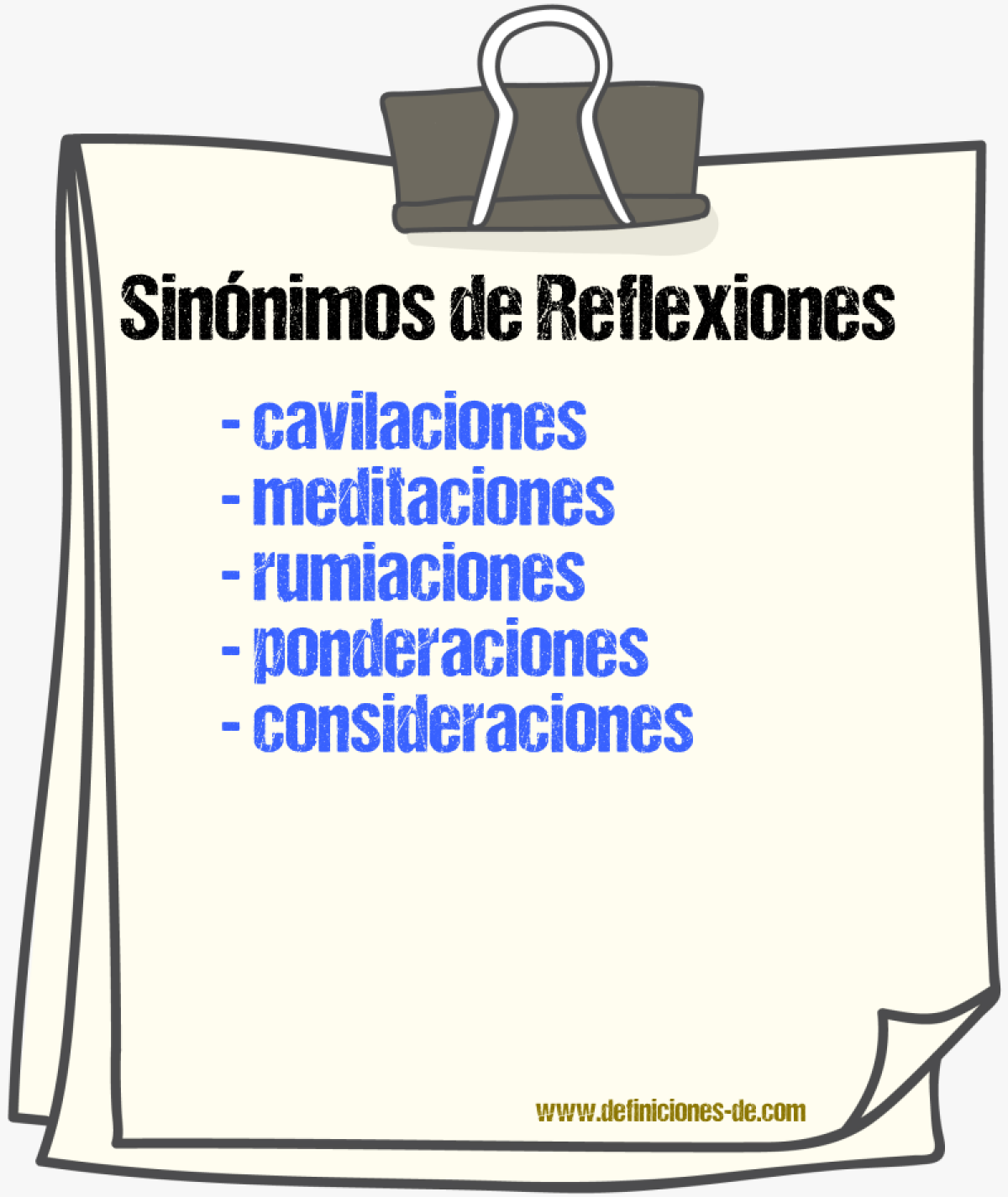 Sinónimos de reflexiones