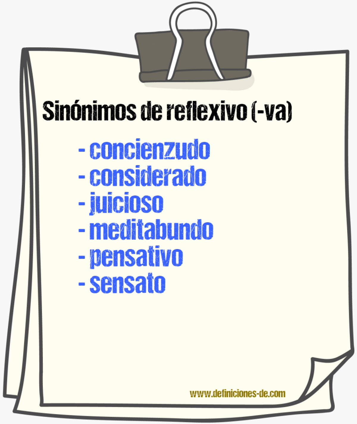 Sinnimos de reflexivo