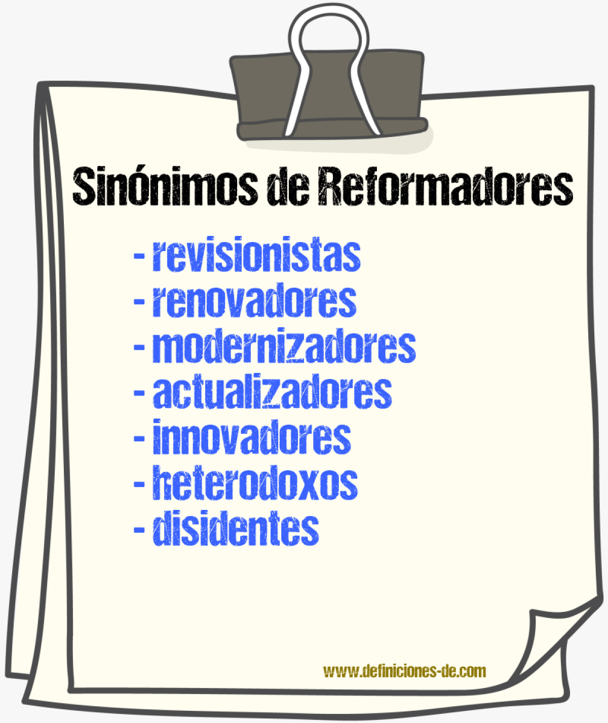 Sinónimos de reformadores