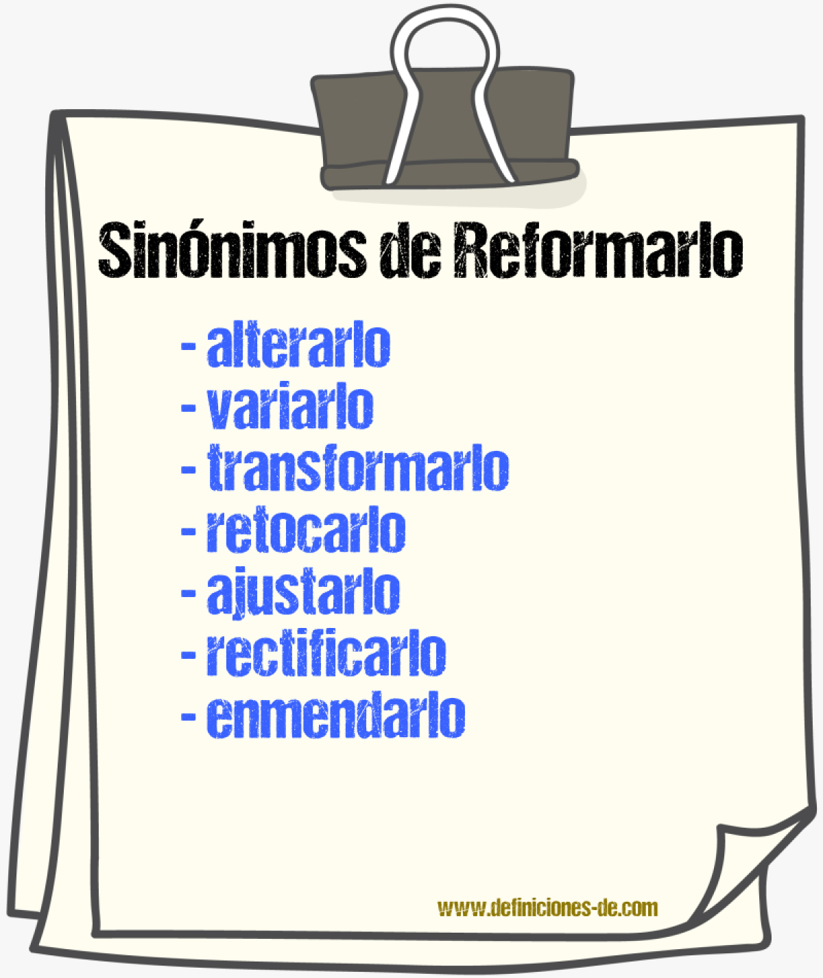 Sinónimos de reformarlo