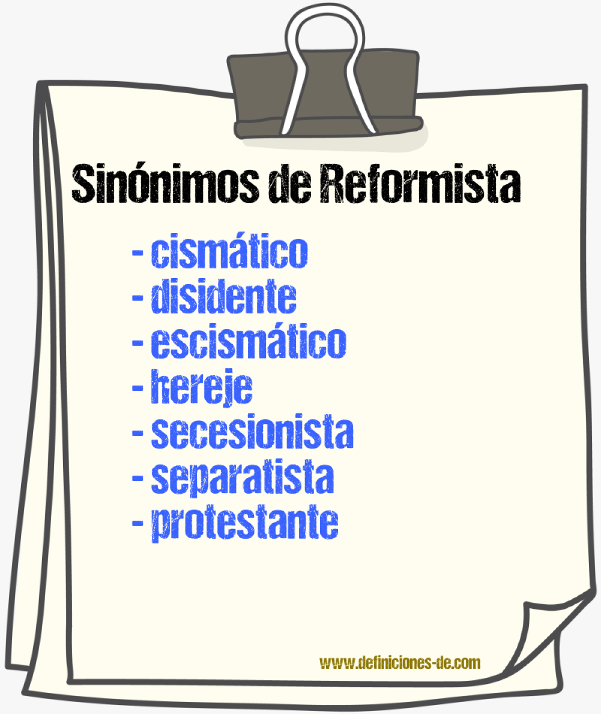 Sinnimos de reformista