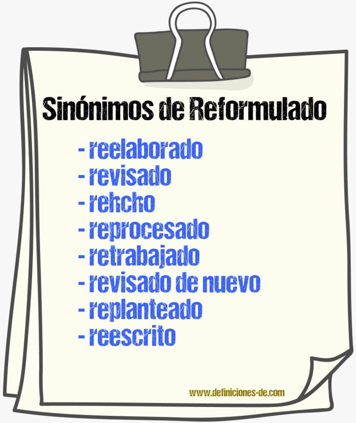 Sinónimos de reformulado