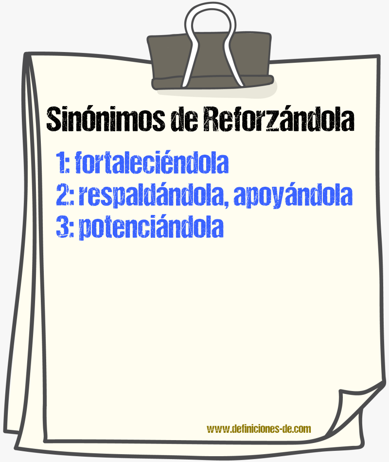 Sinónimos de reforzándola