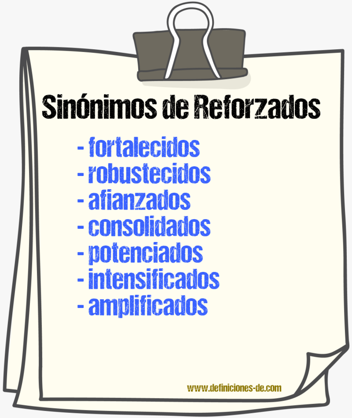 Sinónimos de reforzados