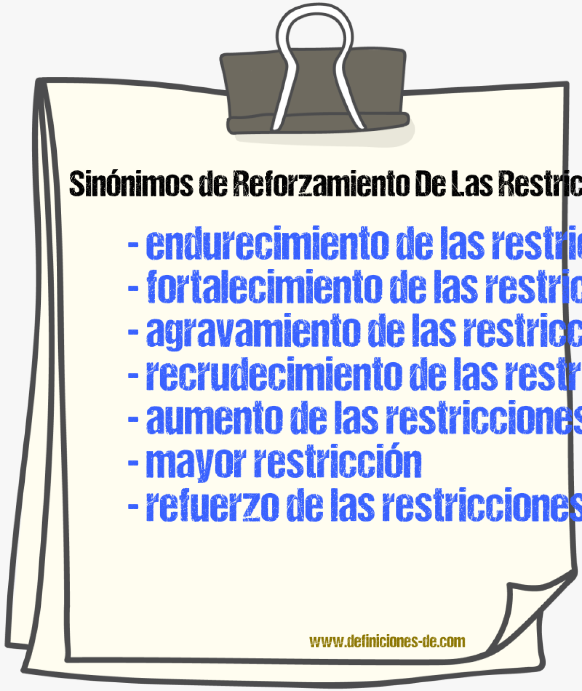 Sinónimos de reforzamiento de las restricciones