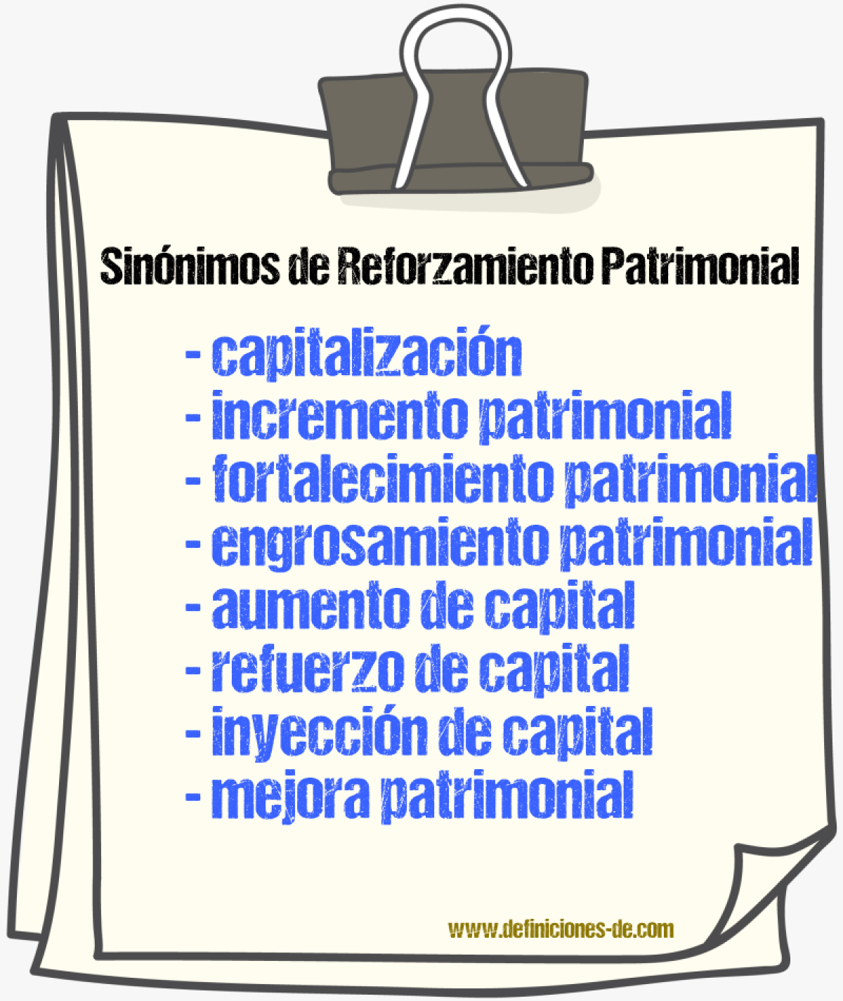 Sinónimos de reforzamiento patrimonial