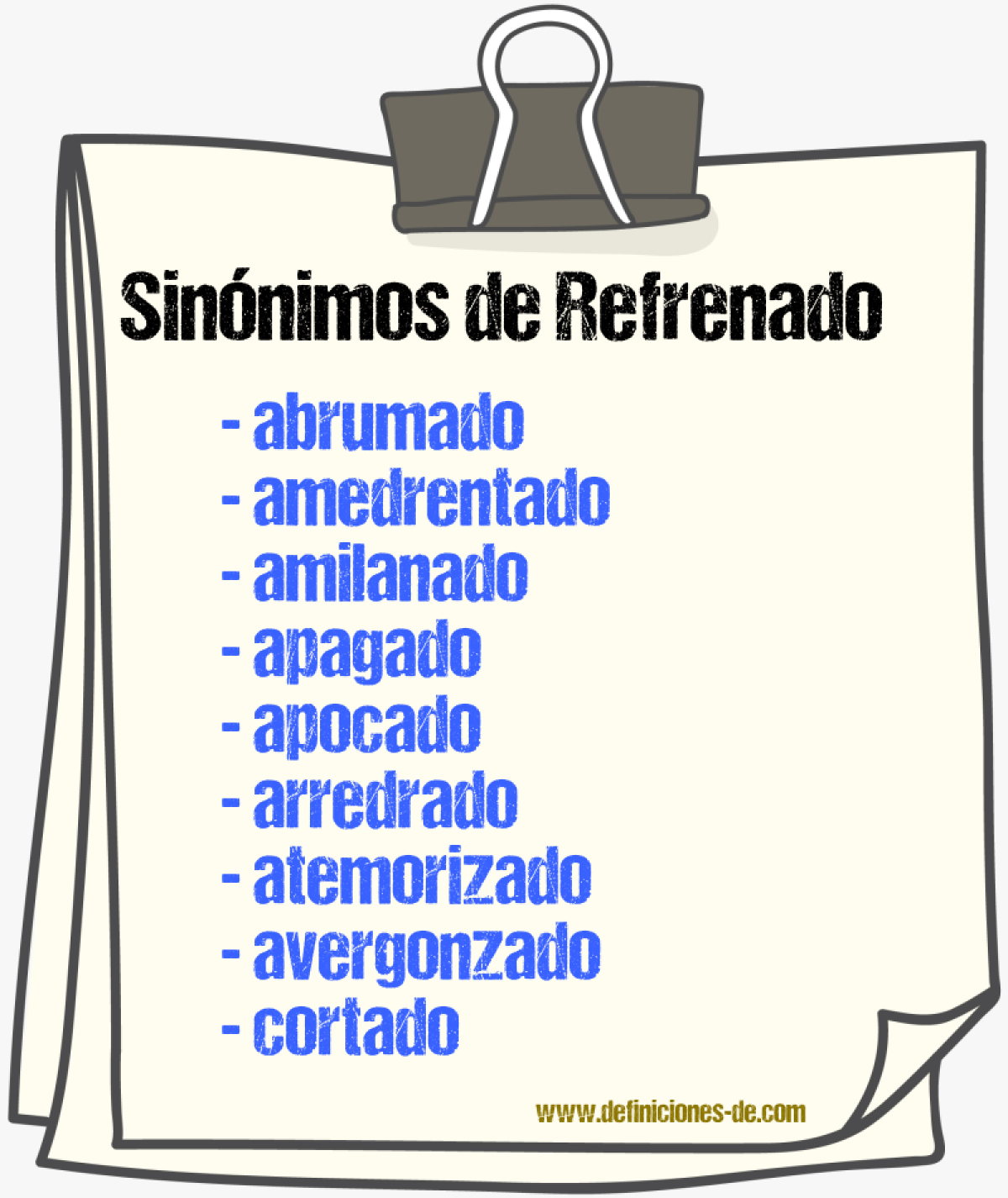 Sinnimos de refrenado