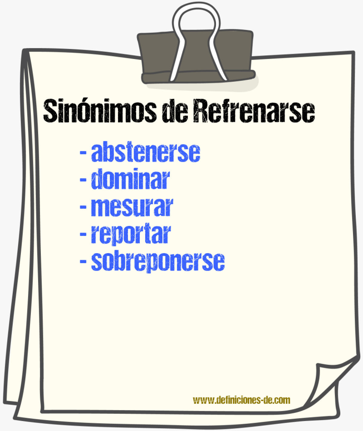 Sinnimos de refrenarse