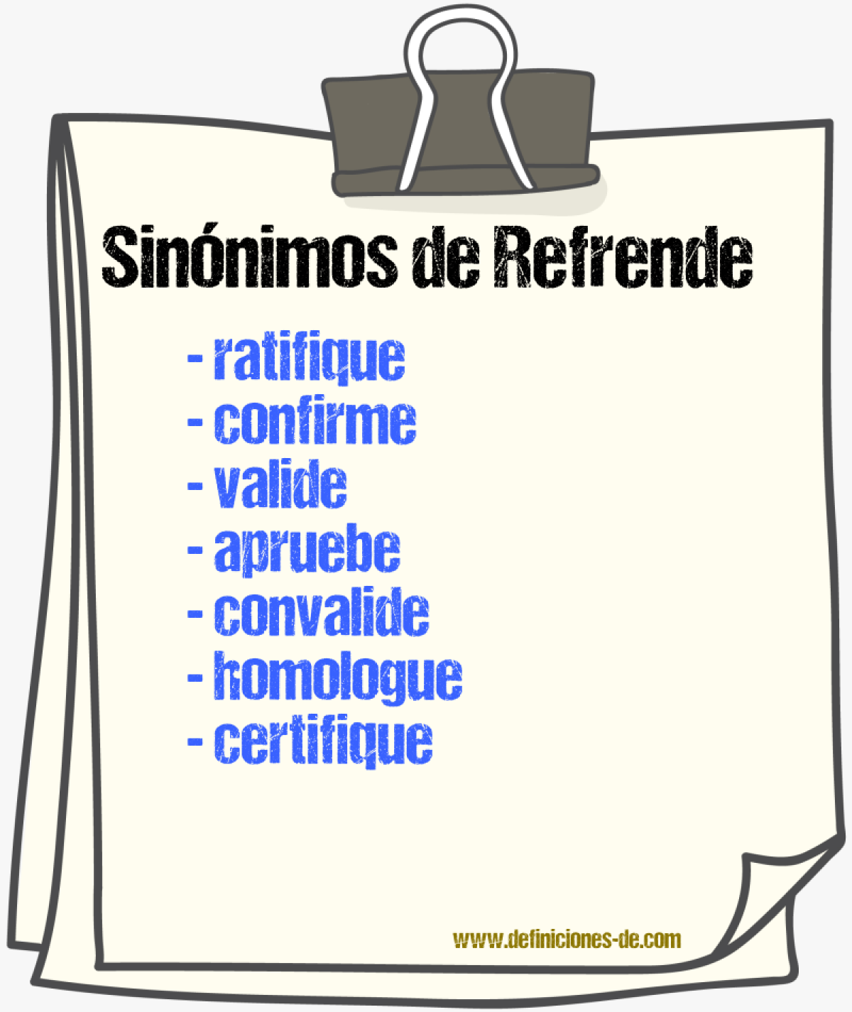 Sinónimos de refrende