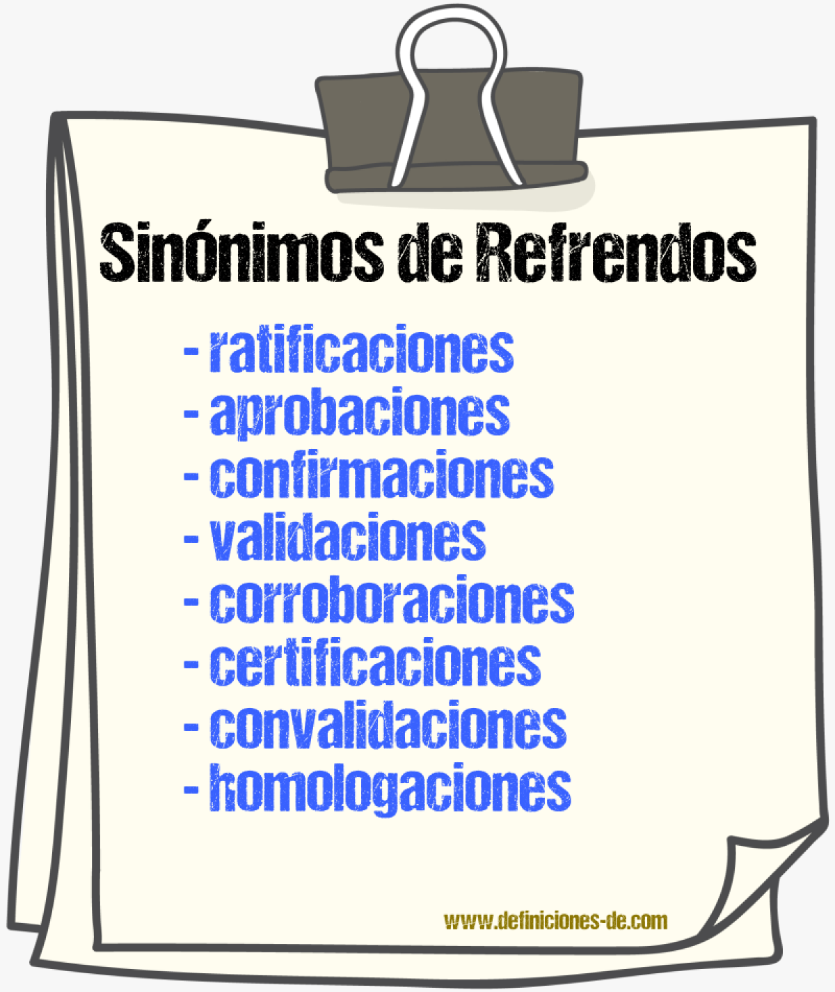 Sinónimos de refrendos