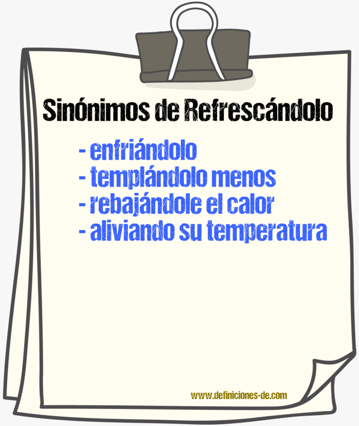 Sinónimos de refrescándolo