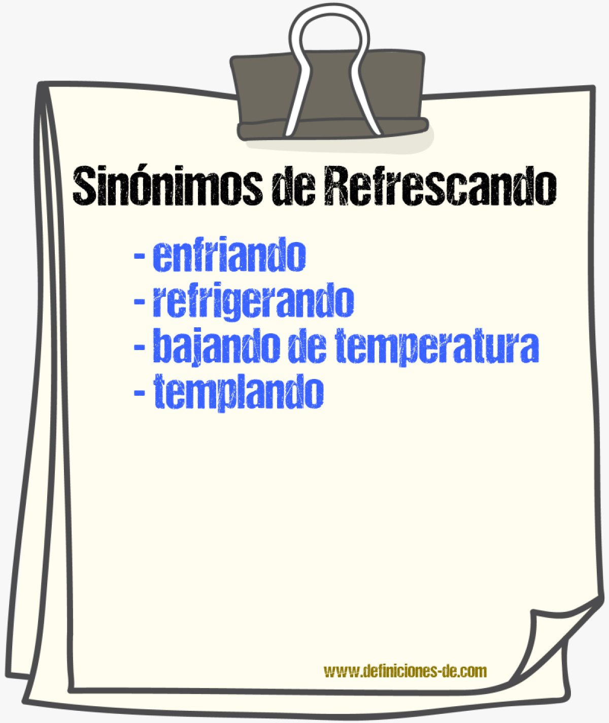 Sinónimos de refrescando