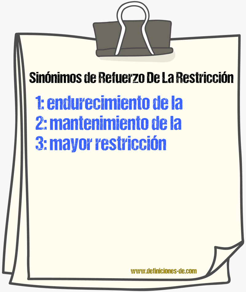 Sinónimos de refuerzo de la restricción