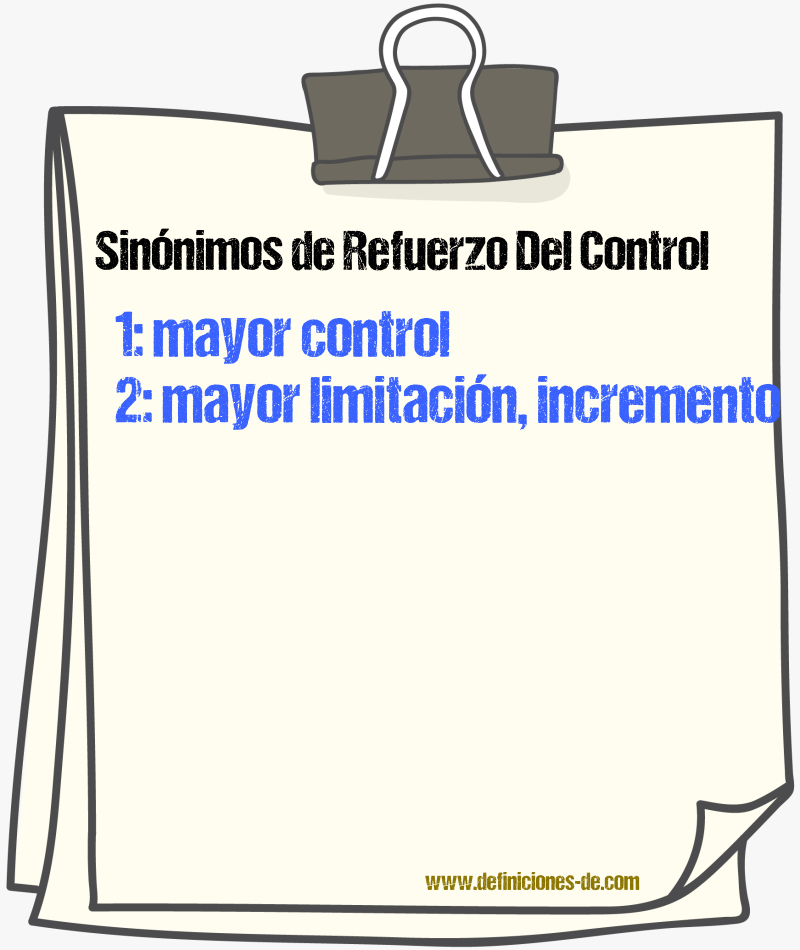 Sinónimos de refuerzo del control