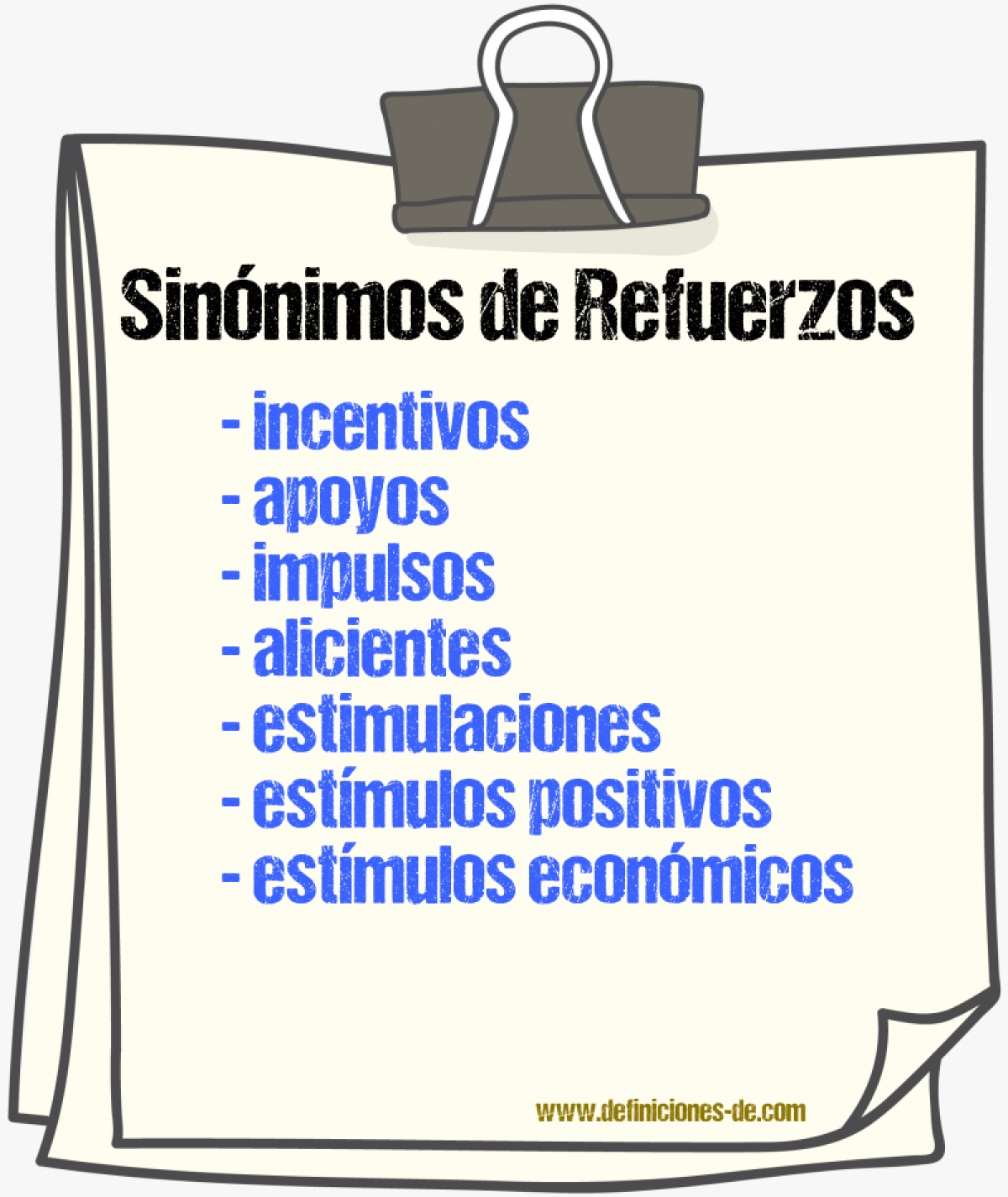 Sinónimos de refuerzos