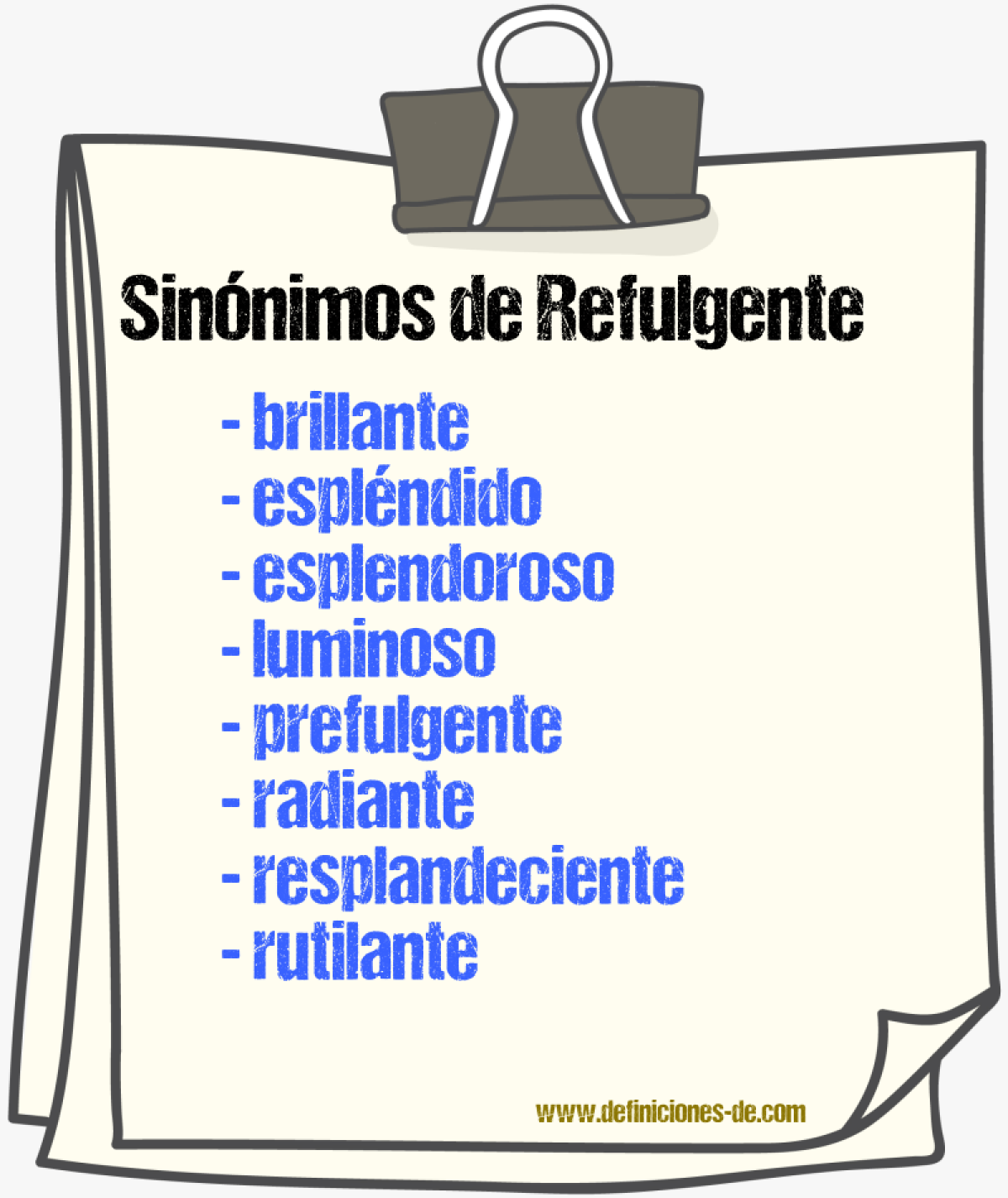 Sinnimos de refulgente