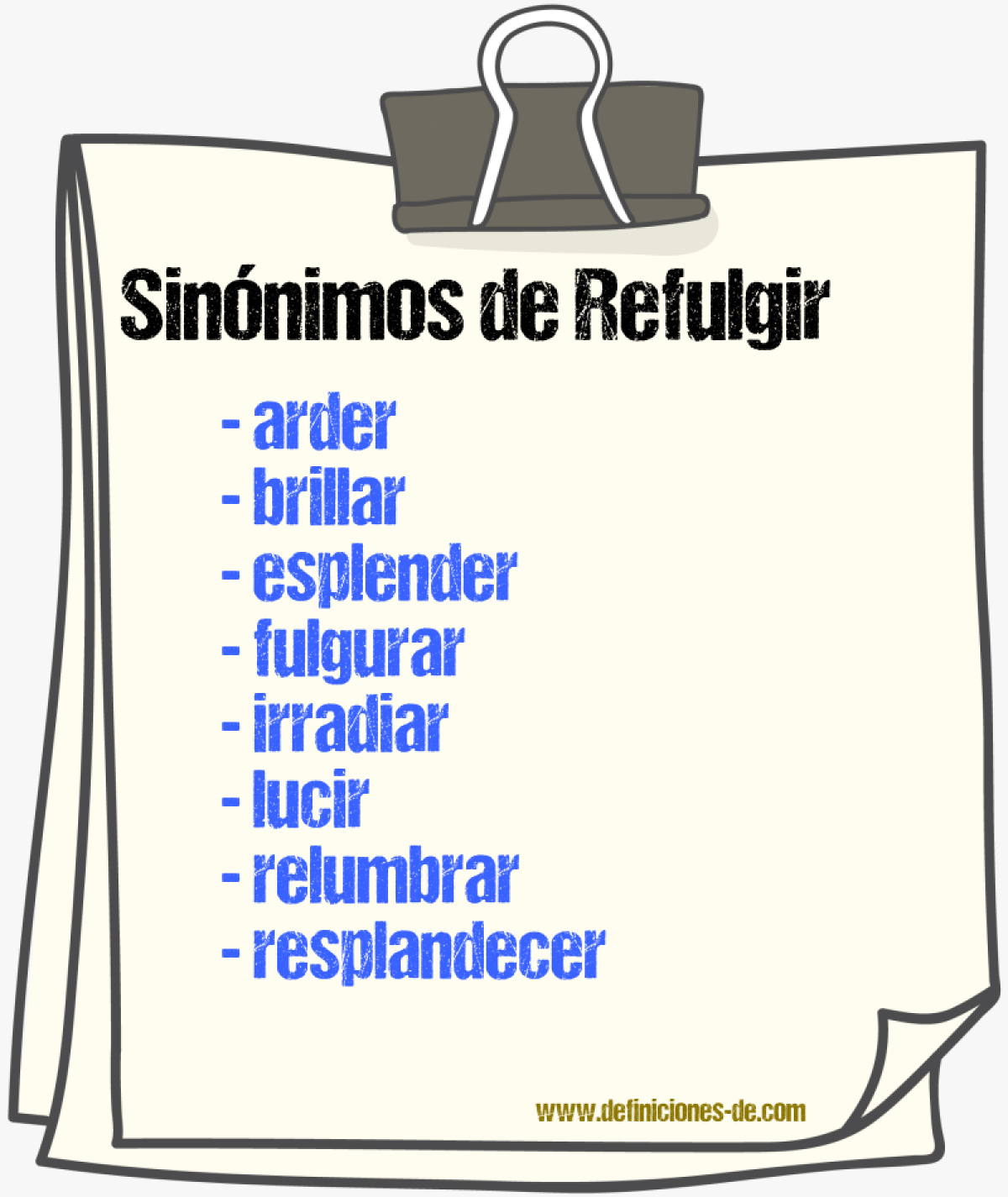 Sinnimos de refulgir