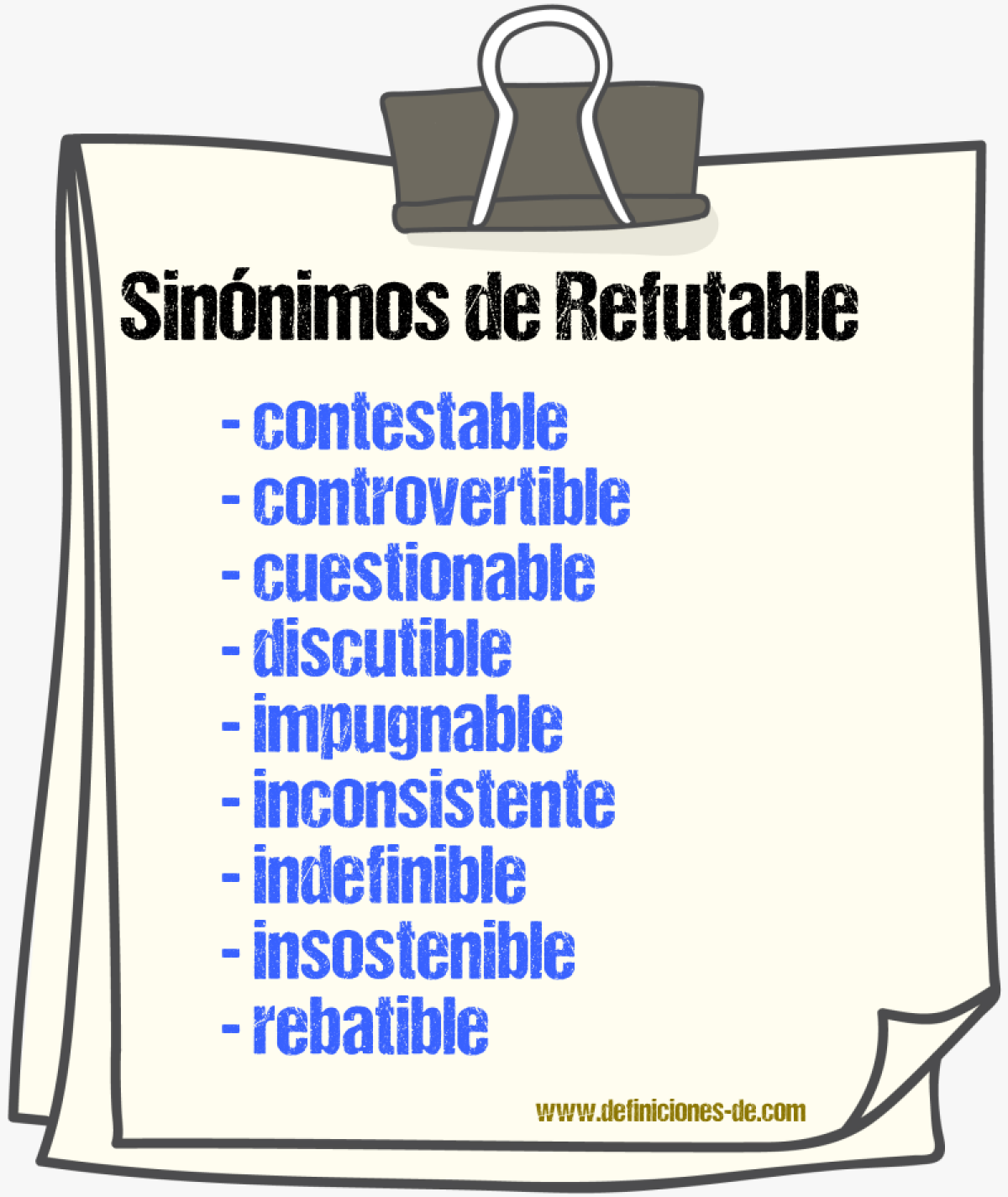 Sinnimos de refutable