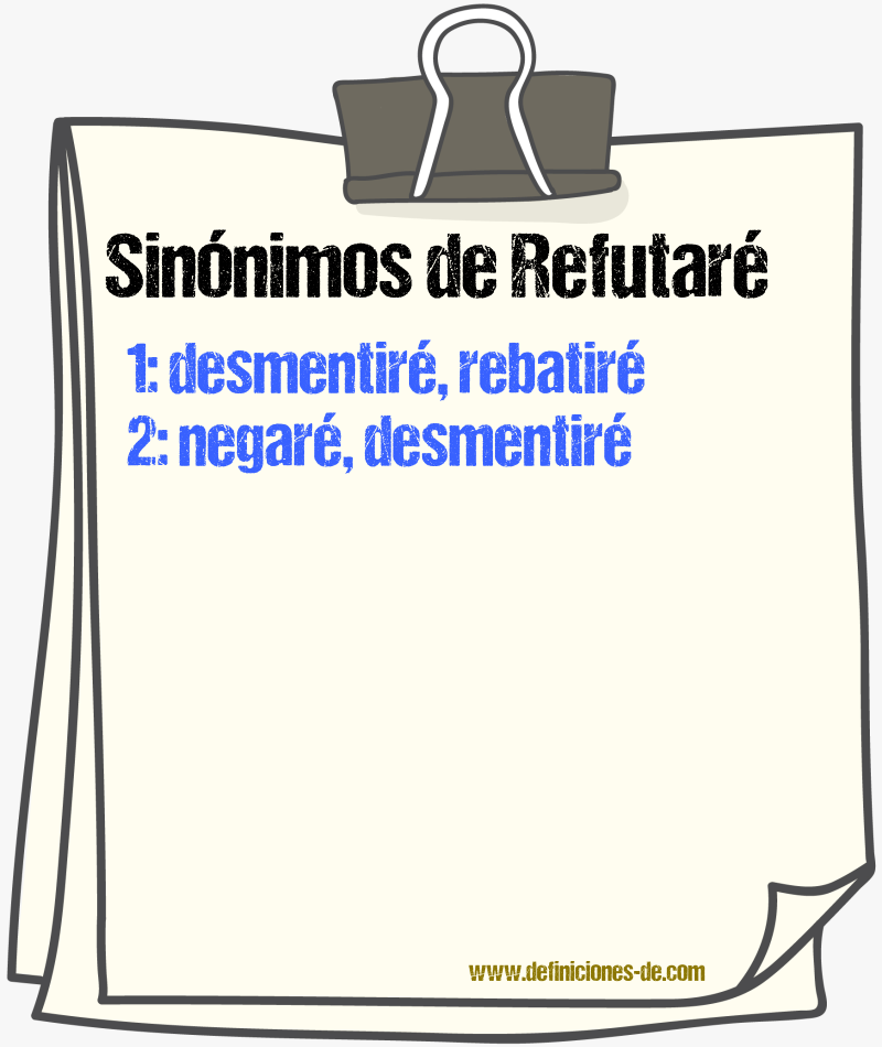 Sinónimos de refutaré