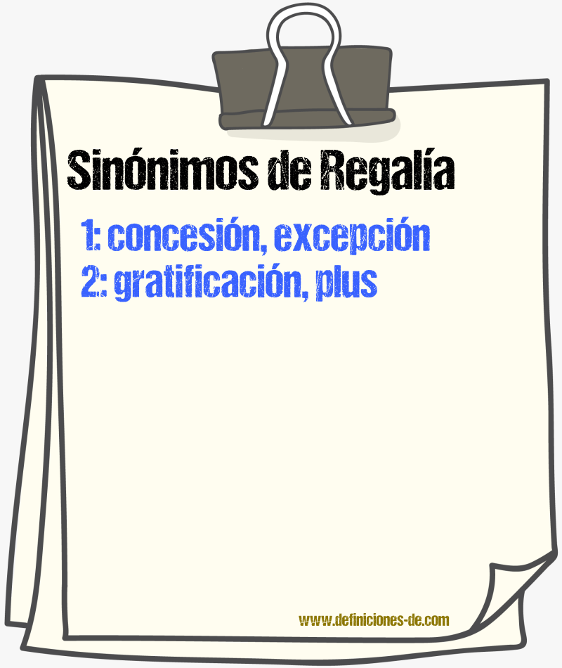 Sinnimos de regala