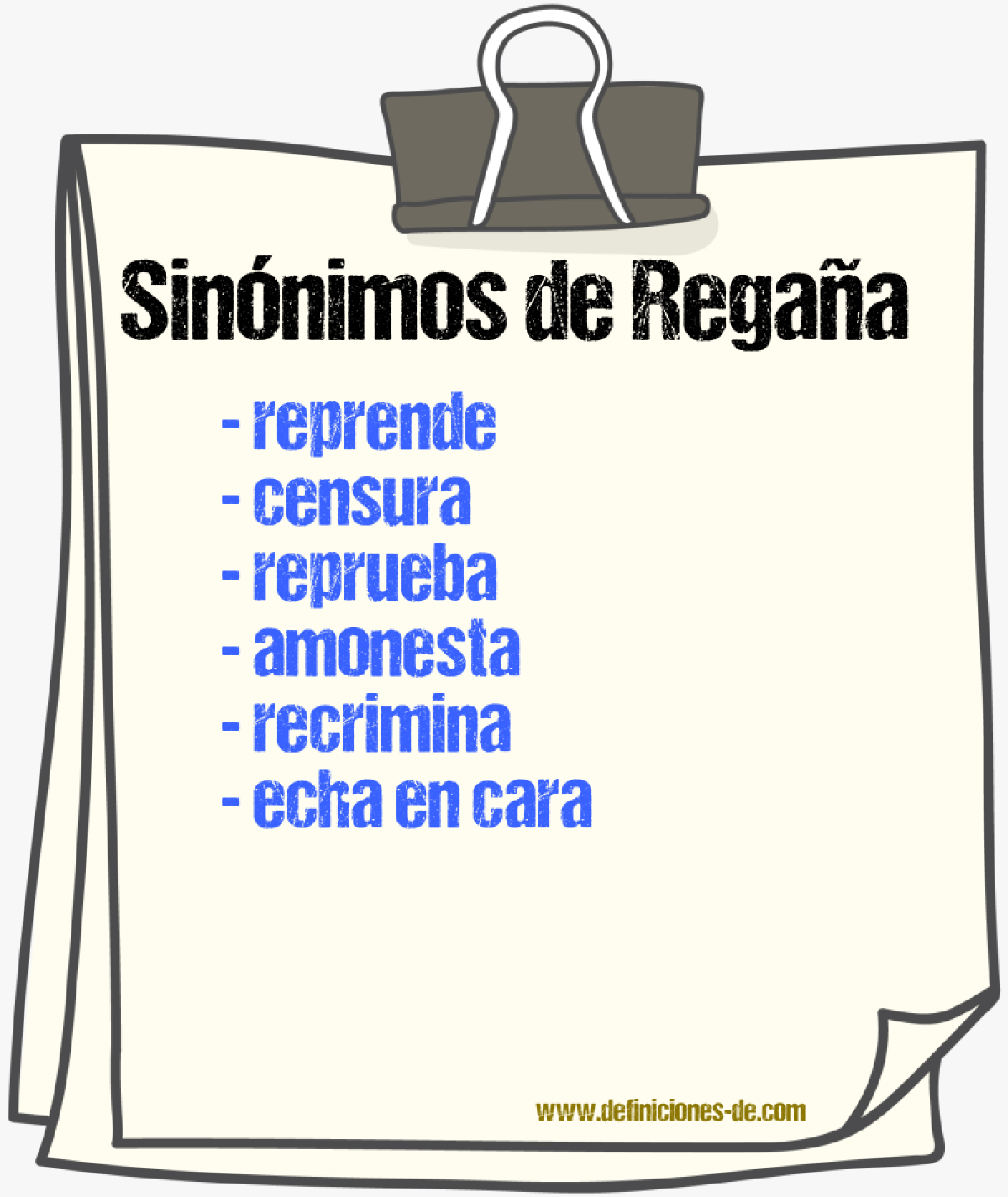 Sinónimos de regaña