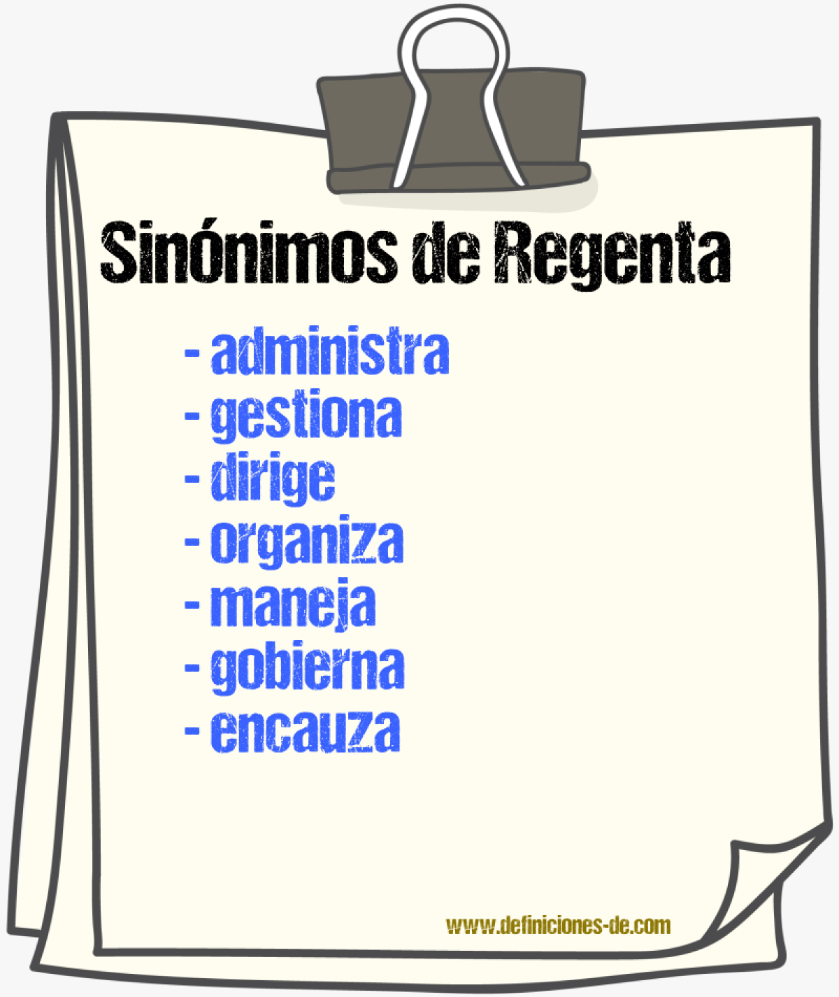 Sinónimos de regenta