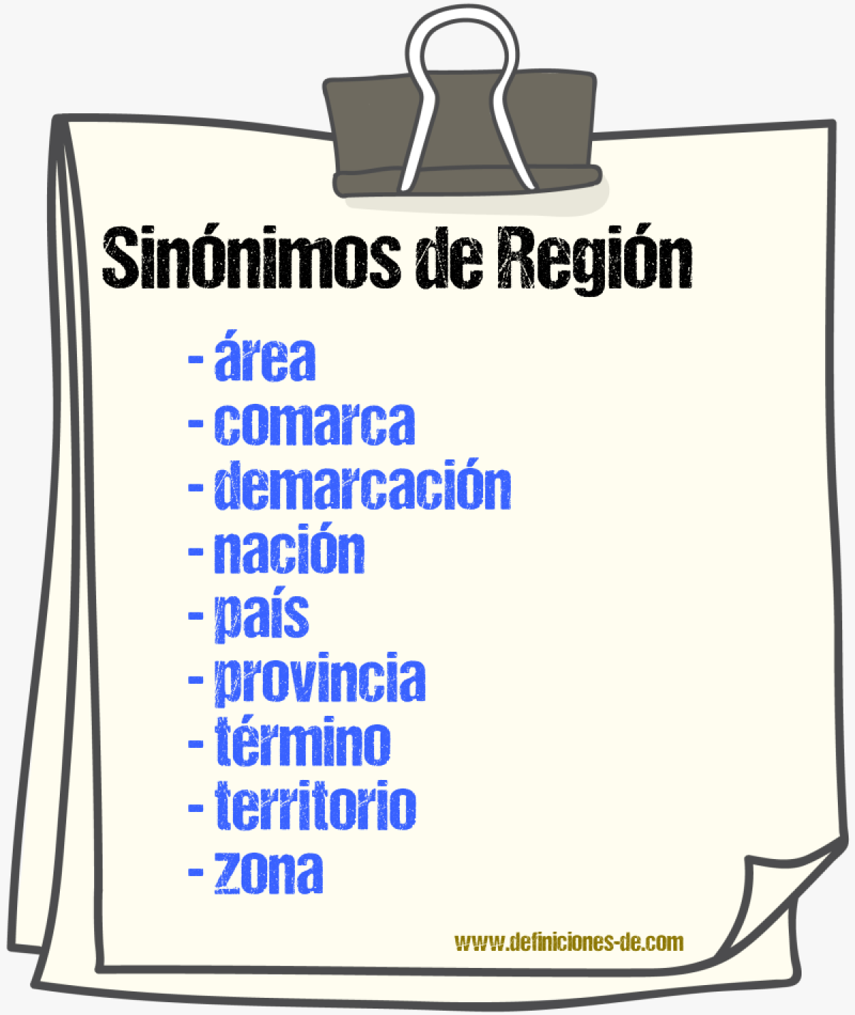 Sinónimos de región