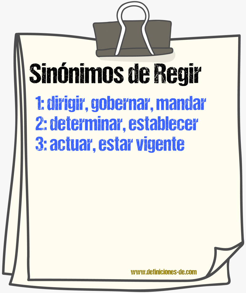 Sinnimos de regir