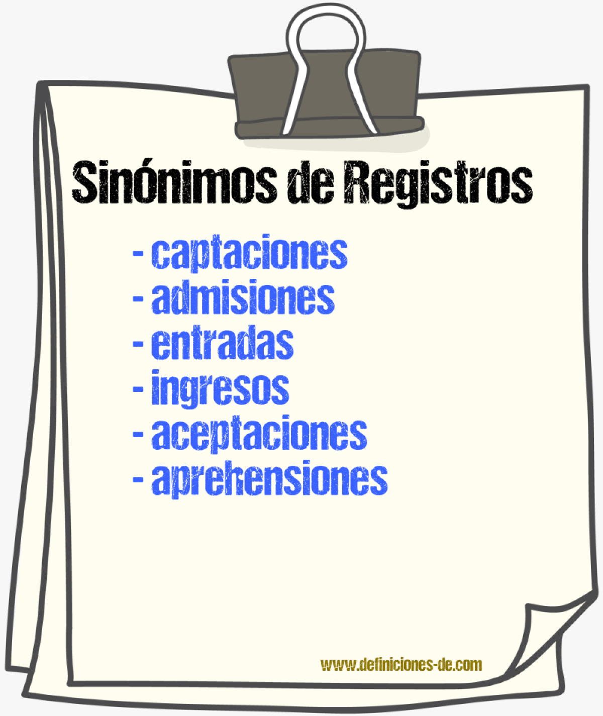Sinónimos de registros
